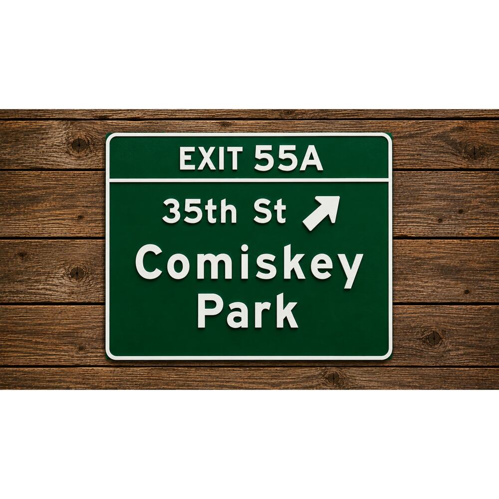 Comiskey Park Exit Road Sign Chicago Illinois 35th Street White Sox Baseball